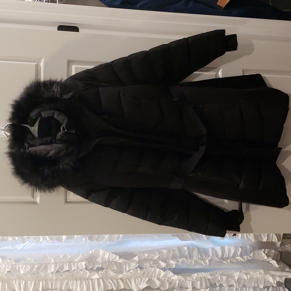 Michael Kors black puffer long coat 2X